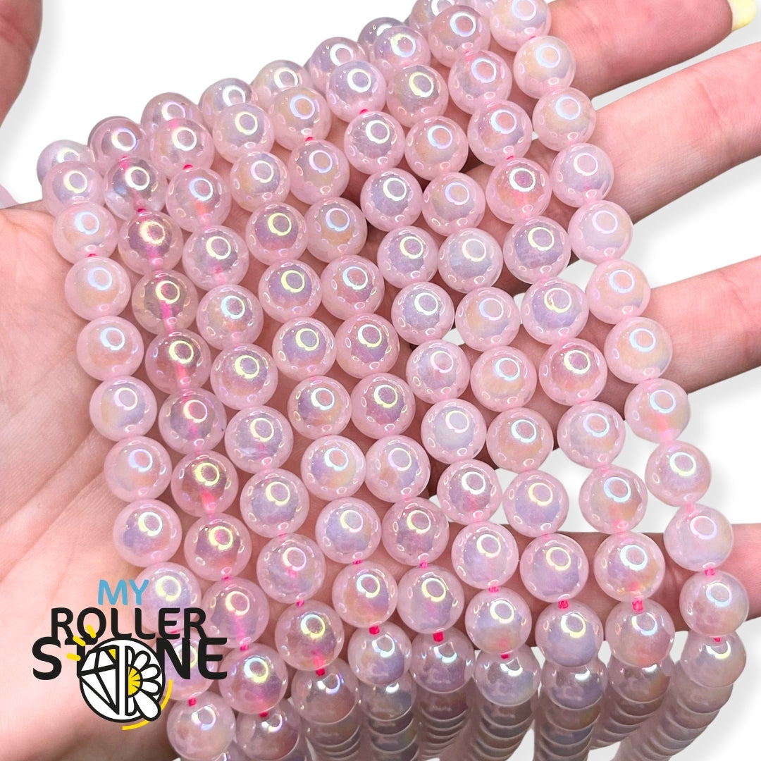 Perle Quartz Rose Aura - 8 MM - Perles
