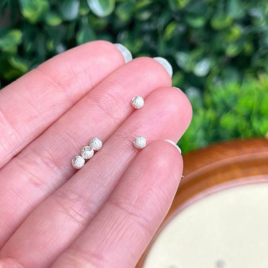 Perle Ronde Argent 925 (texturée)