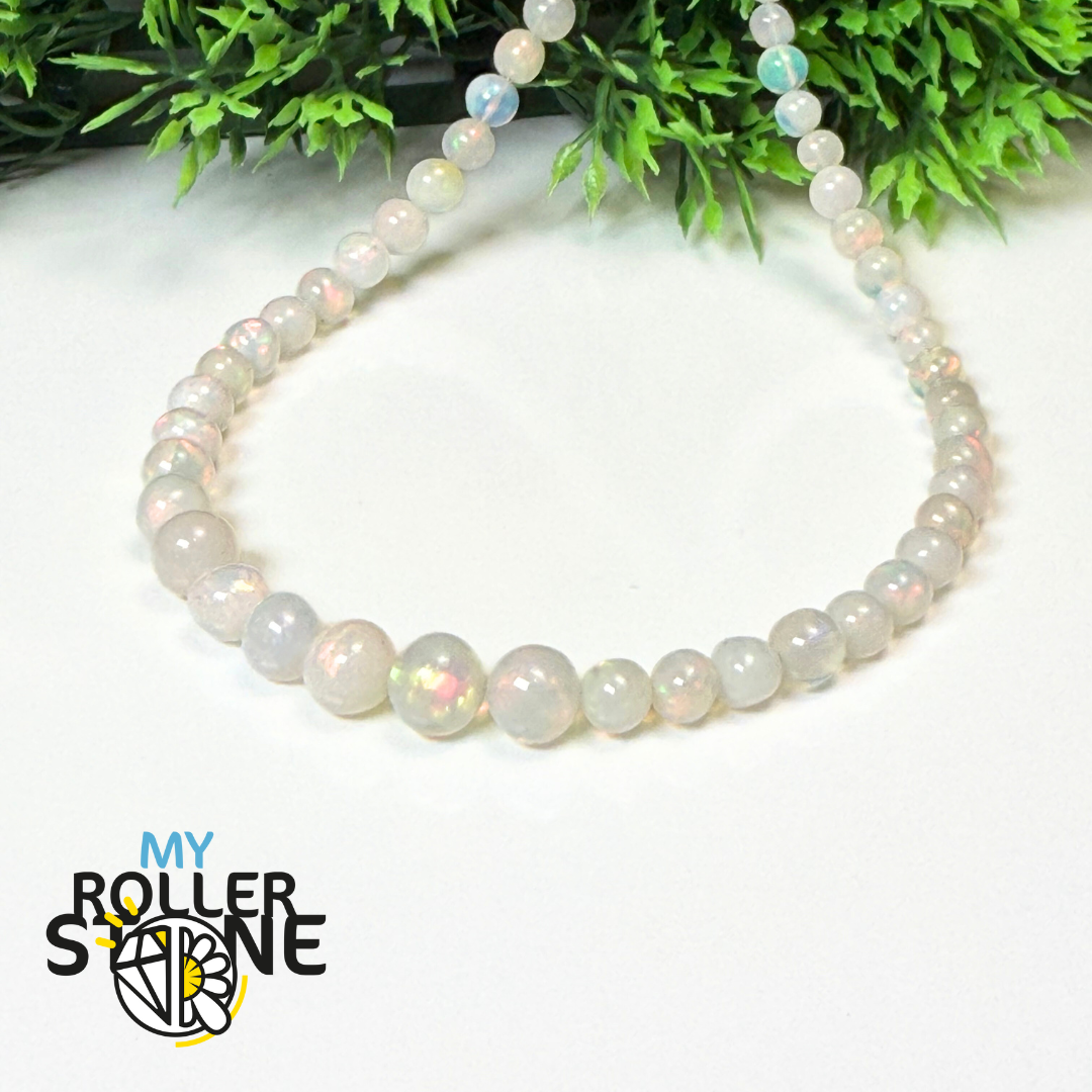 Perle Ronde Opale Éthiopienne ronde arc-en-ciel 6A 4-8mm - Perles