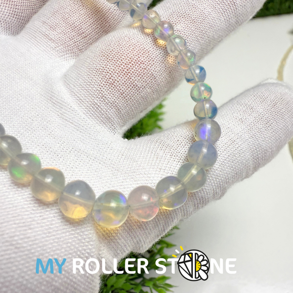 Perle Ronde Opale Éthiopienne ronde arc-en-ciel 7A 3-6mm - Perles