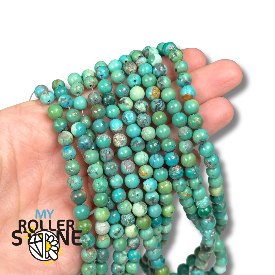 Perle Ronde Turquoise Bleue d'Arizona 3A