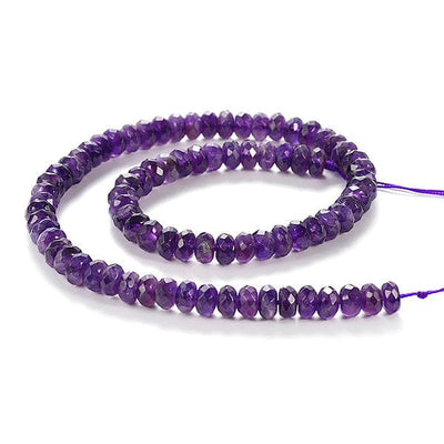 Perle rondelle facettée Améthyste violette - Perles
