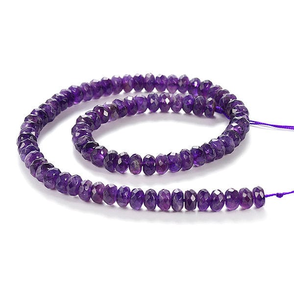 Perle rondelle facettée Améthyste violette - Perles