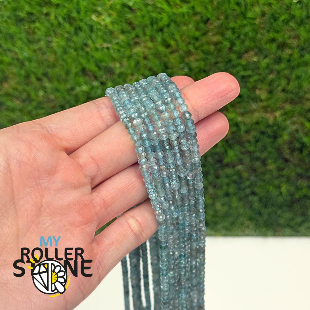 Perle Rondelle Facettée Apatite Néon 3A (3X2 MM)