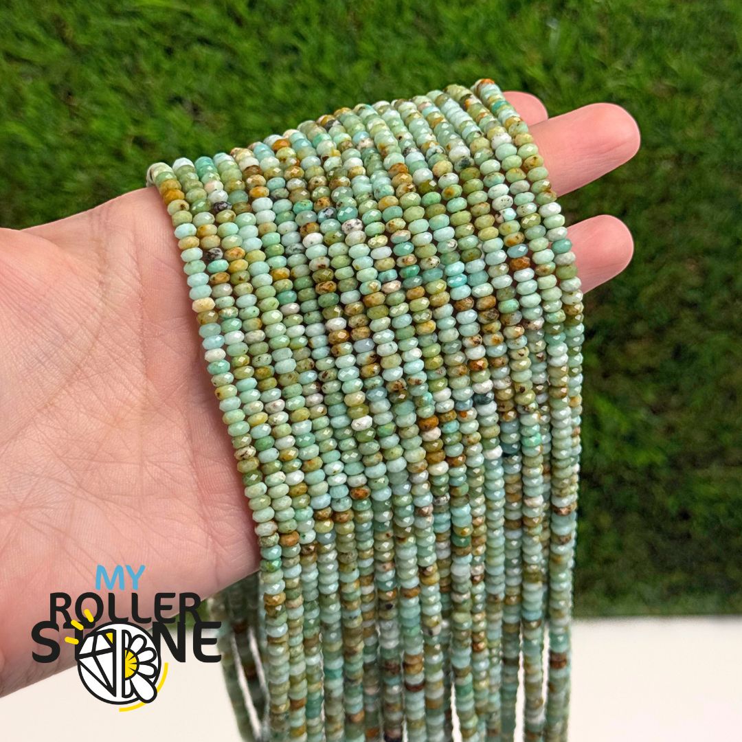 Perle Rondelle Facettée Chrysoprase 3A 4X2 MM