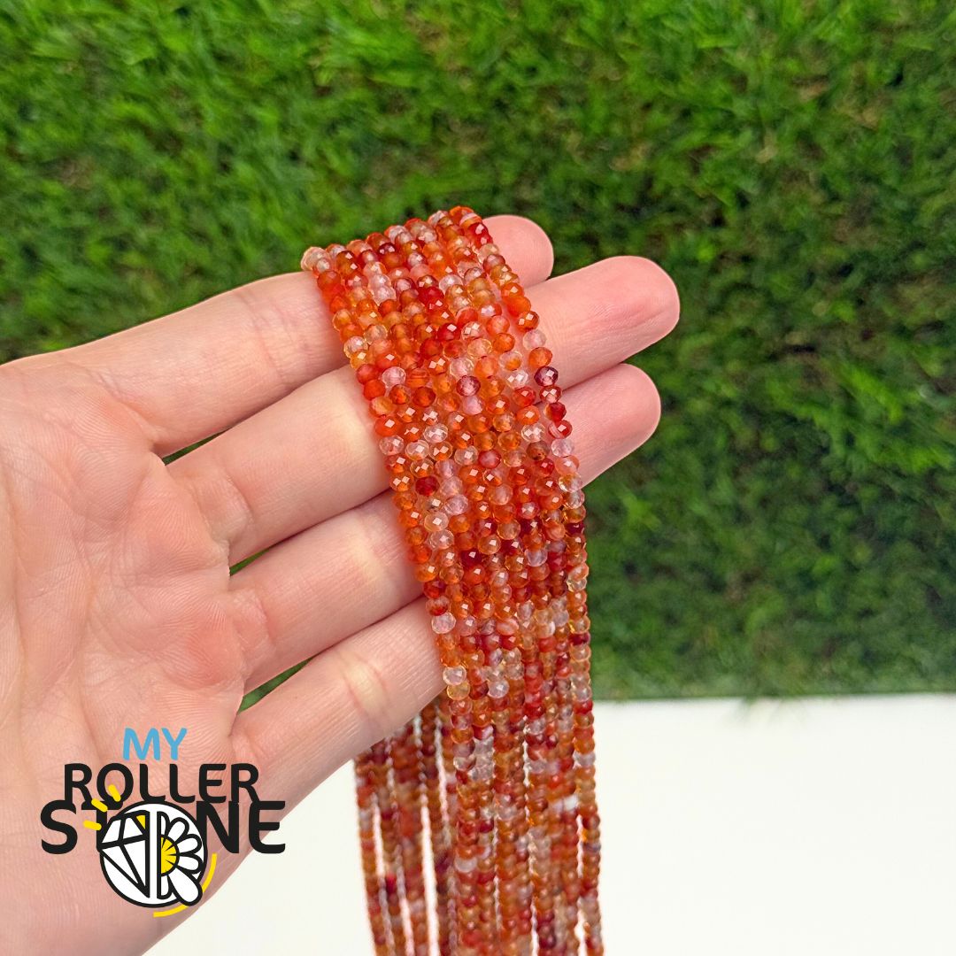 Perle Rondelle Facettée Cornaline 2,5X3 MM