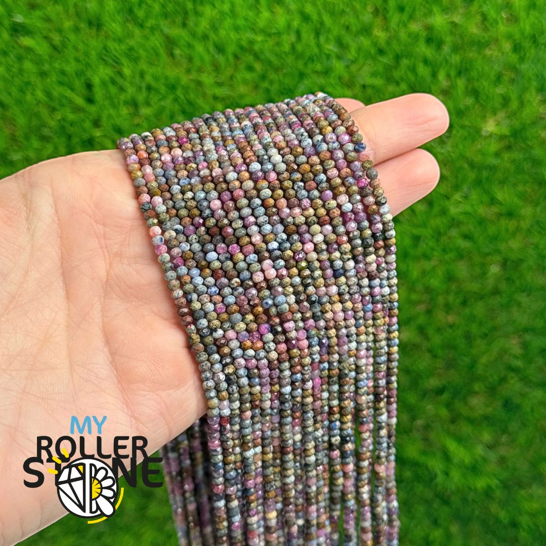 Perle Rondelle Facettée Ruby et Saphir 1A