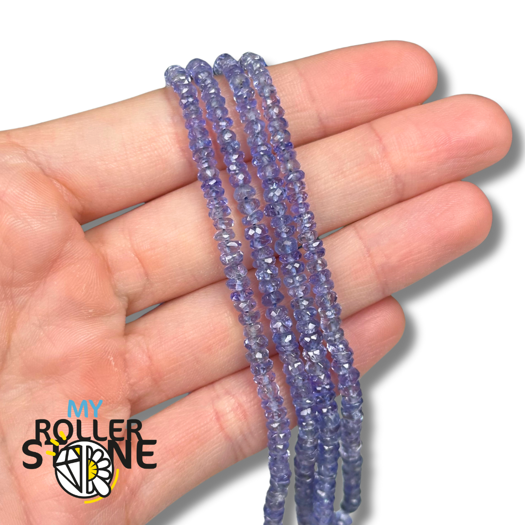 Perle Rondelle Facettée Tanzanite Haute qualité