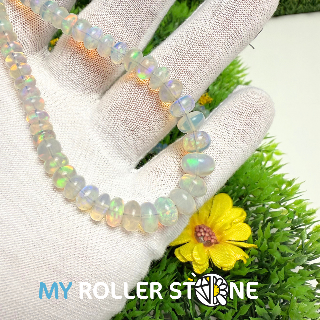 Perle Rondelle Opale arc-en-ciel 7A - Perles