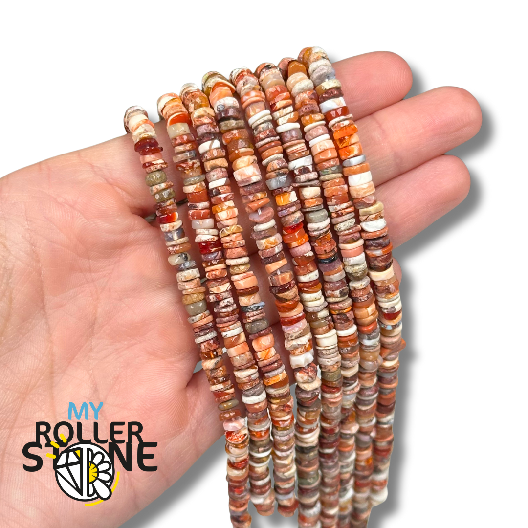 Perle Rondelle Opale de Feu Mexicaine 5A