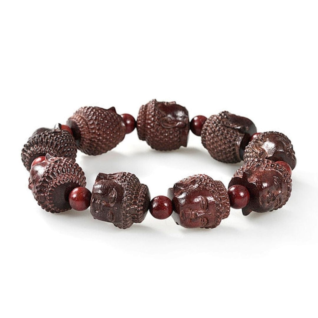 Perle Tête de bouddha en bois