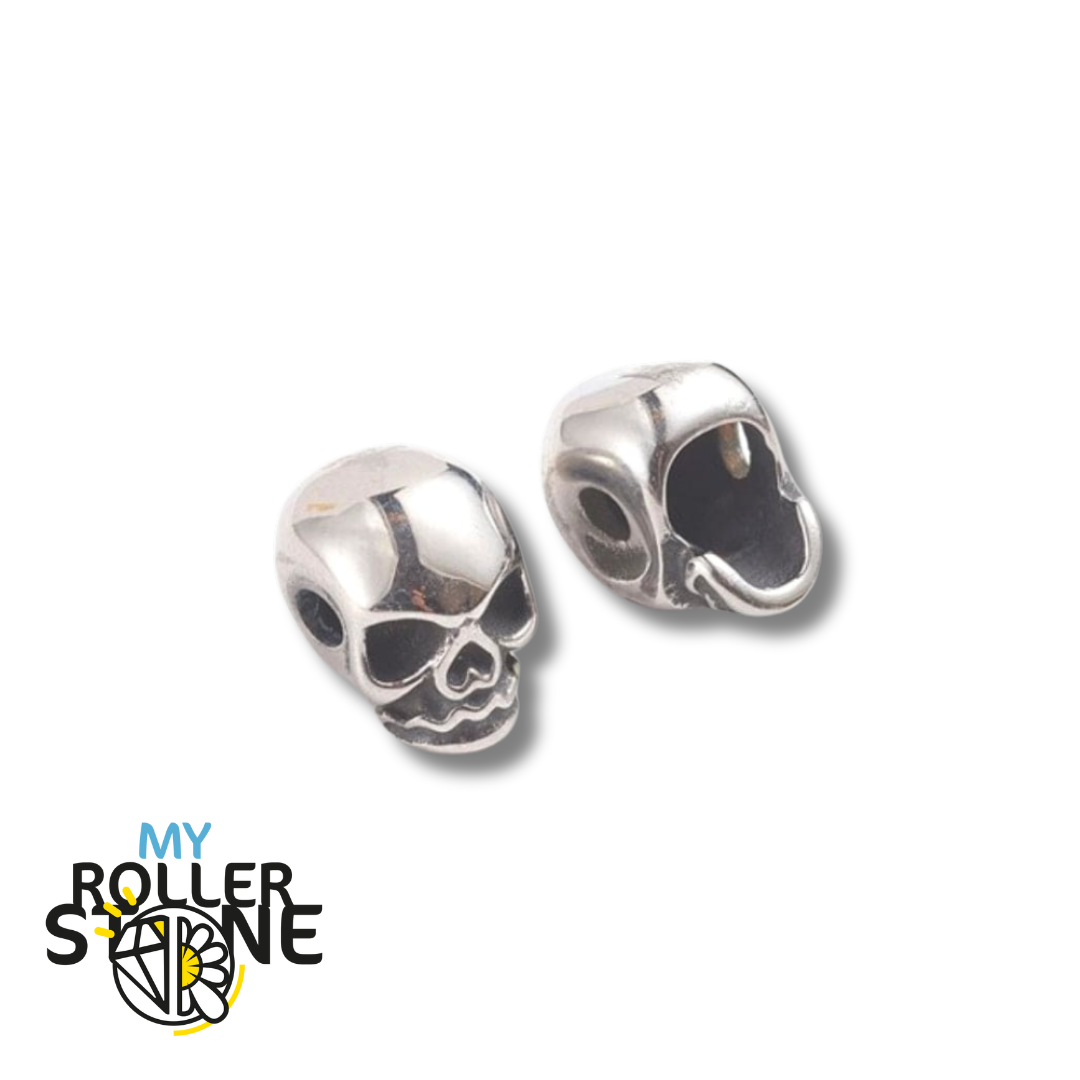 Perle Tête de Mort Argent Antique - Perles