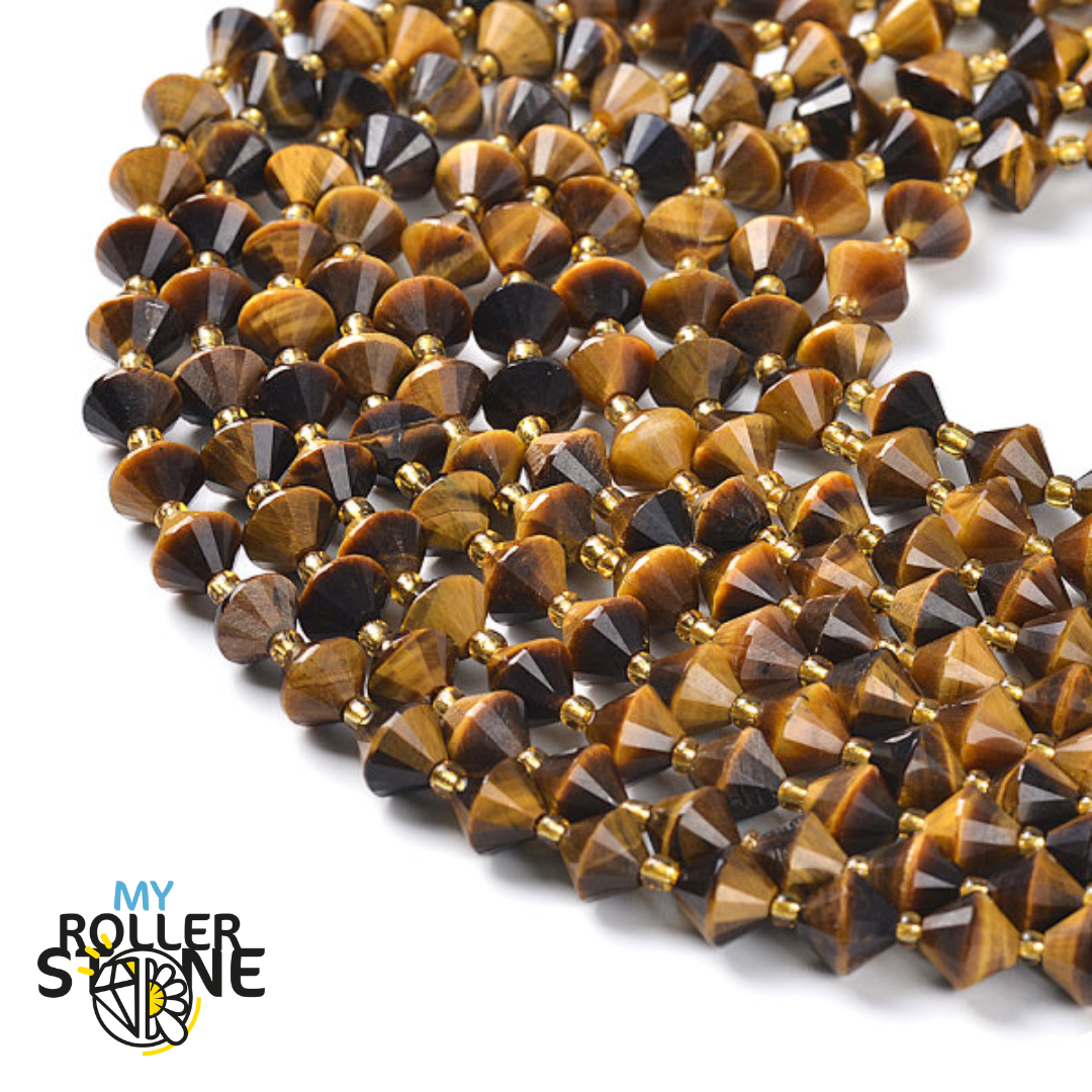 Perle Toupie Oeil de Tigre - Perles