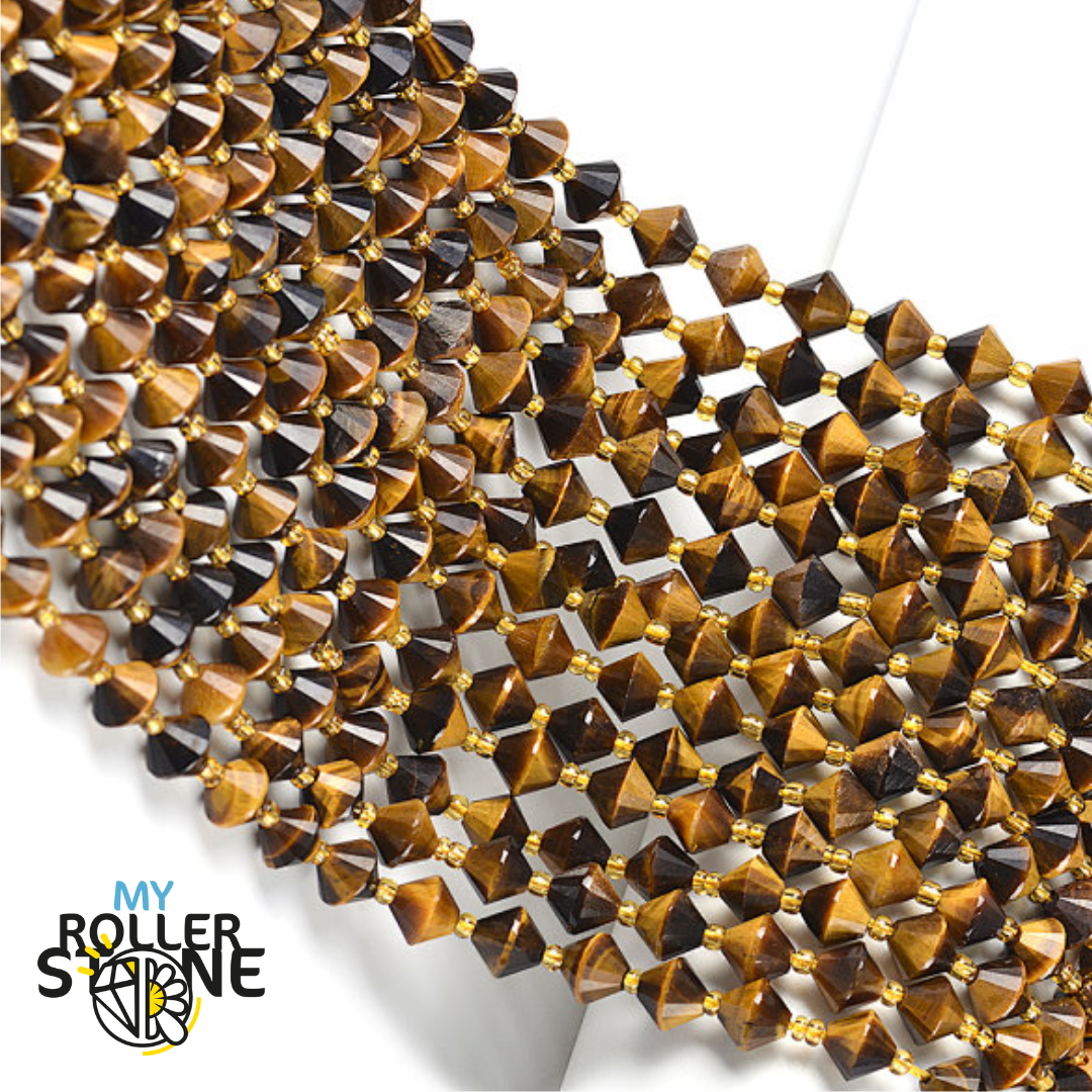 Perle Toupie Oeil de Tigre - Perles