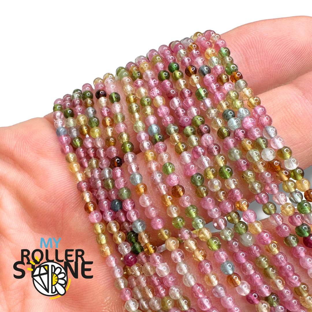 Perle Tourmaline Multicolore 8A - Perles