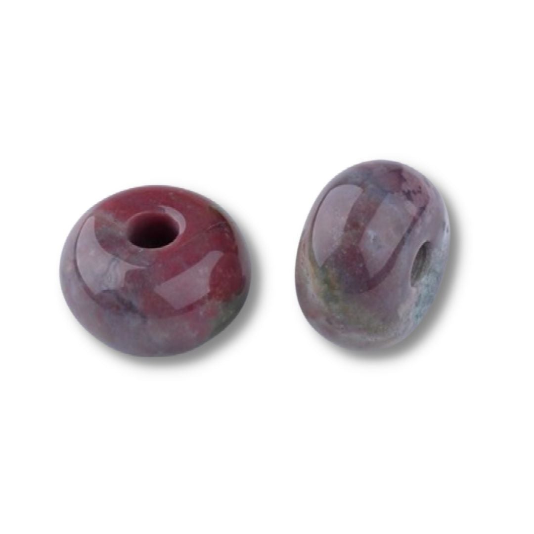 Perle trou large Agate indienne