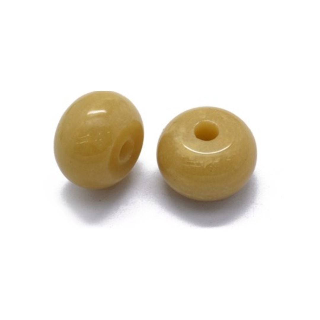 Perle trou large Aventurine jaune