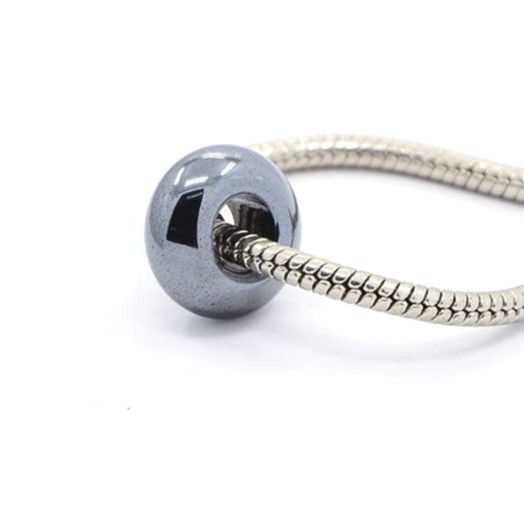 Perle trou large Hématite