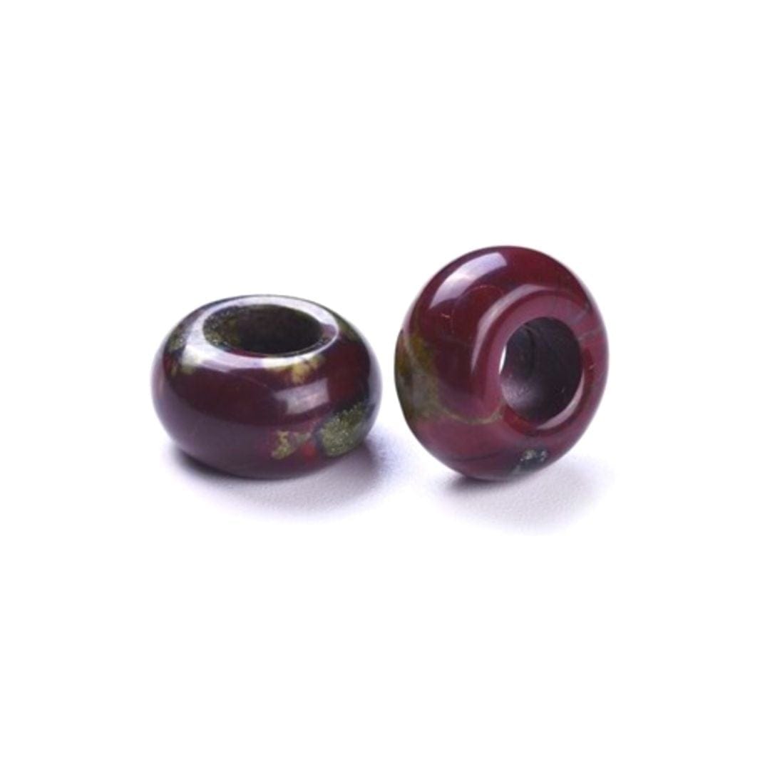 Perle trou large Jaspe sang de dragon