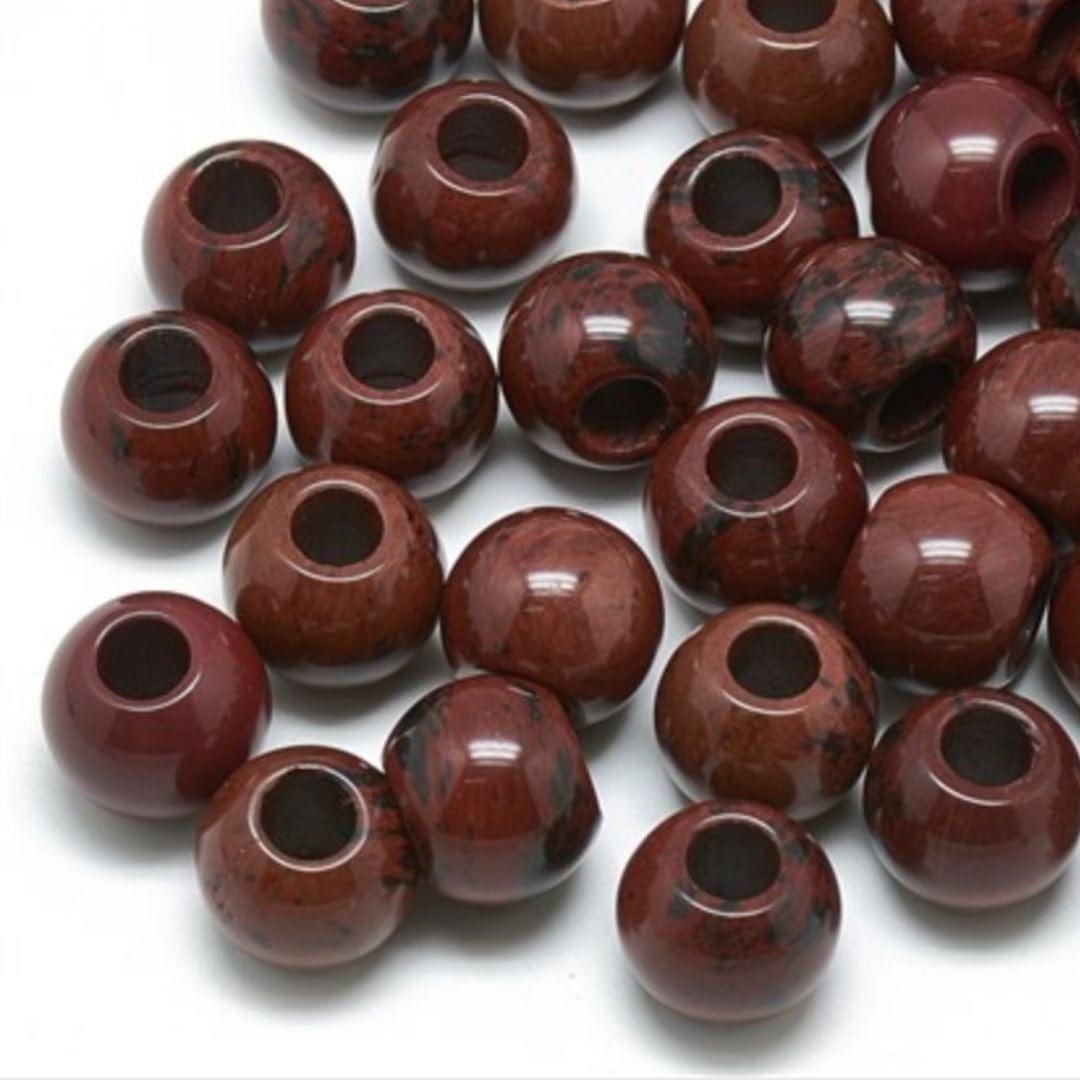 Perle trou large Obsidienne Mahogany