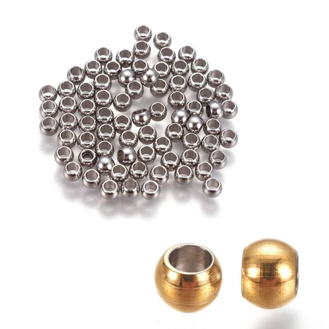 Perles acier inoxydable (6X5 mm) - Perles