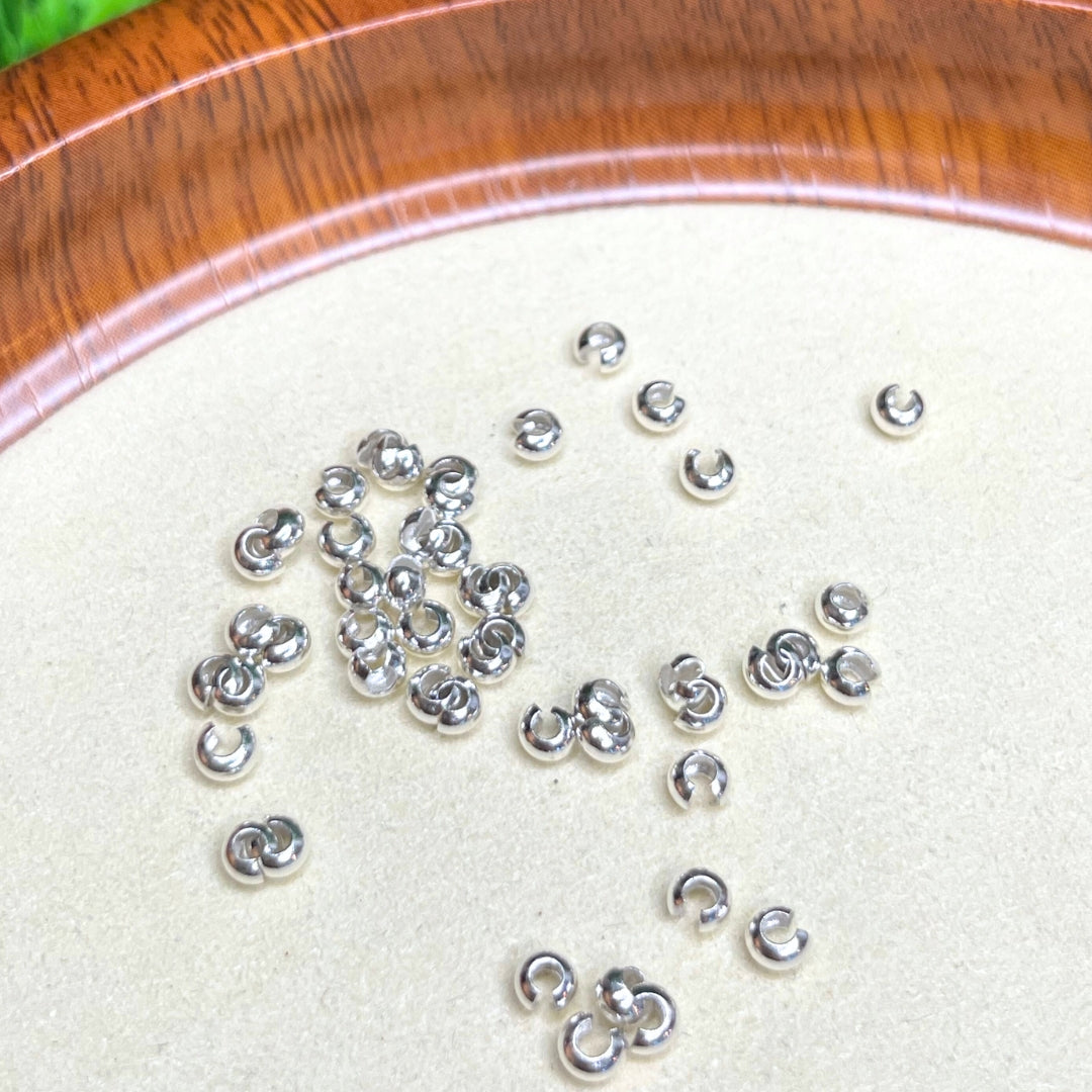 Perles Cache-Noeuds Argent