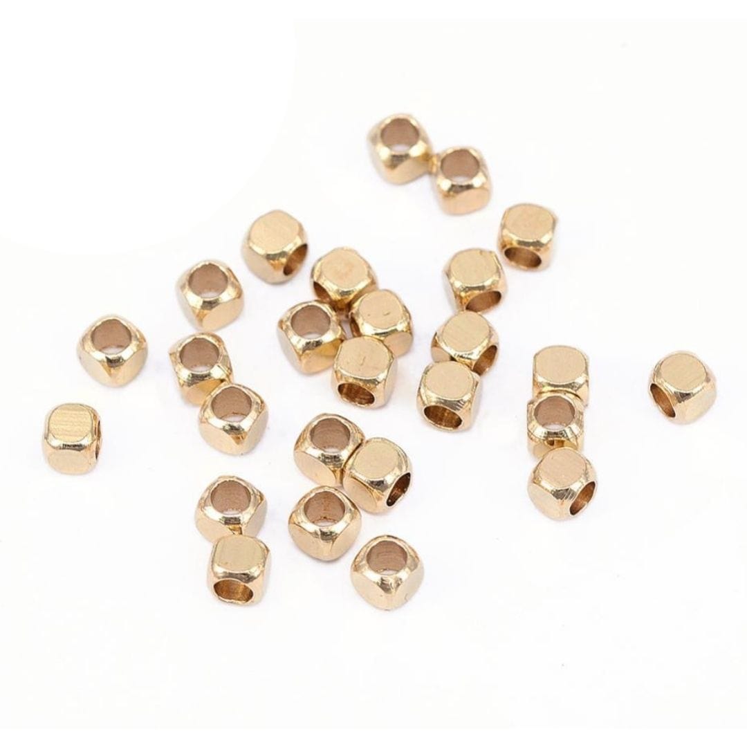 Perles d’espacement cube en acier inoxydable - Perles