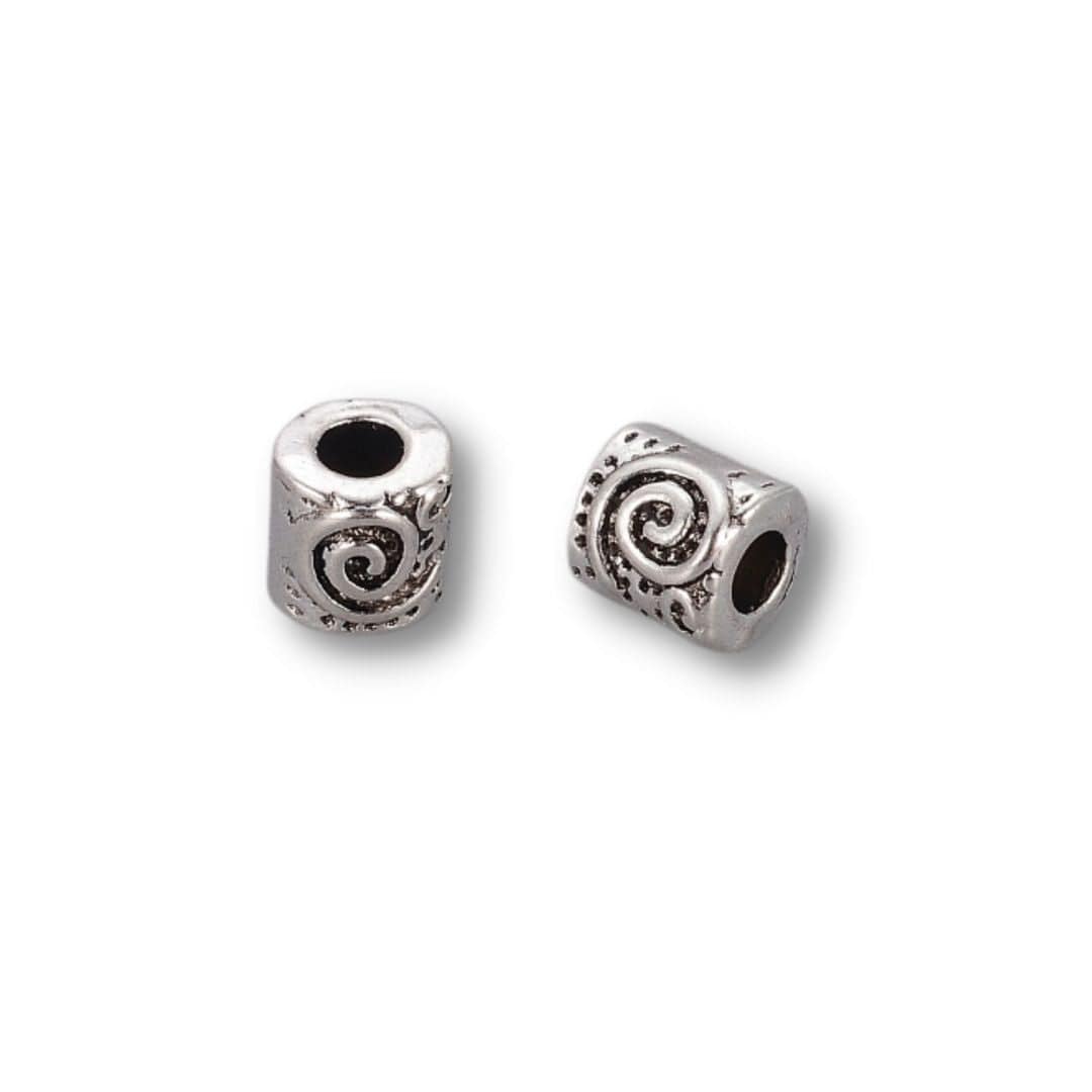 Perles d'espacement en argent tibétain