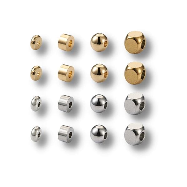 Perles d’espacement mixte en acier inoxydable - 80 pcs