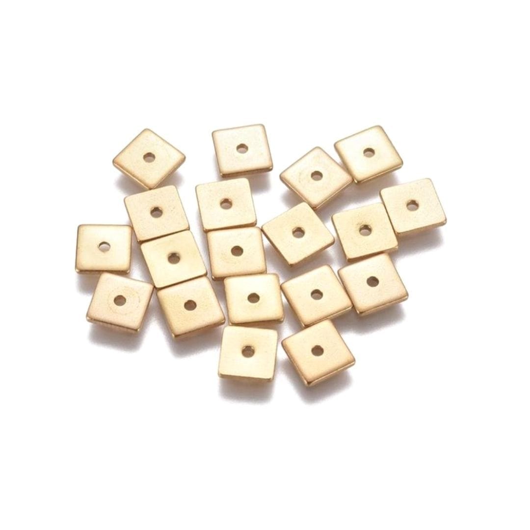 Perles d’espacement plate carré - Boucles d’oreilles