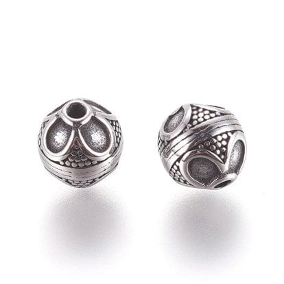 Perles en acier inoxydable antique - À l’unité - Perles