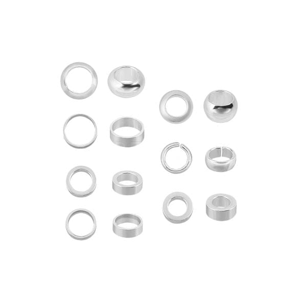 Perles intercalaires plates rondes en acier inoxydable