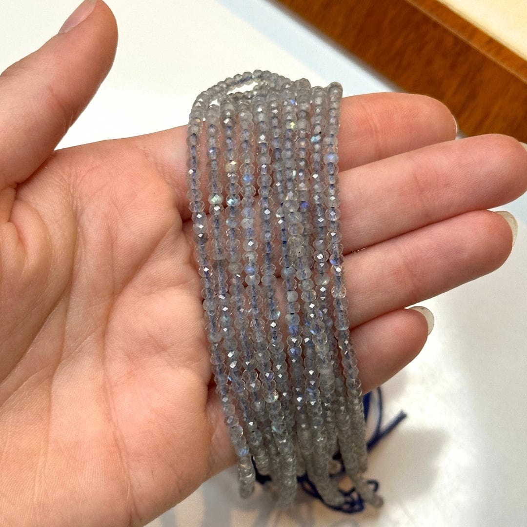 Perles Rondelles Labradorite à Facettes
