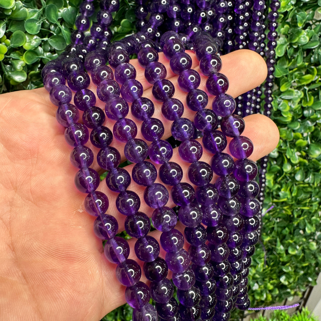 Perles Naturelles vendues par 5 - Améthyste AA / 6 MM