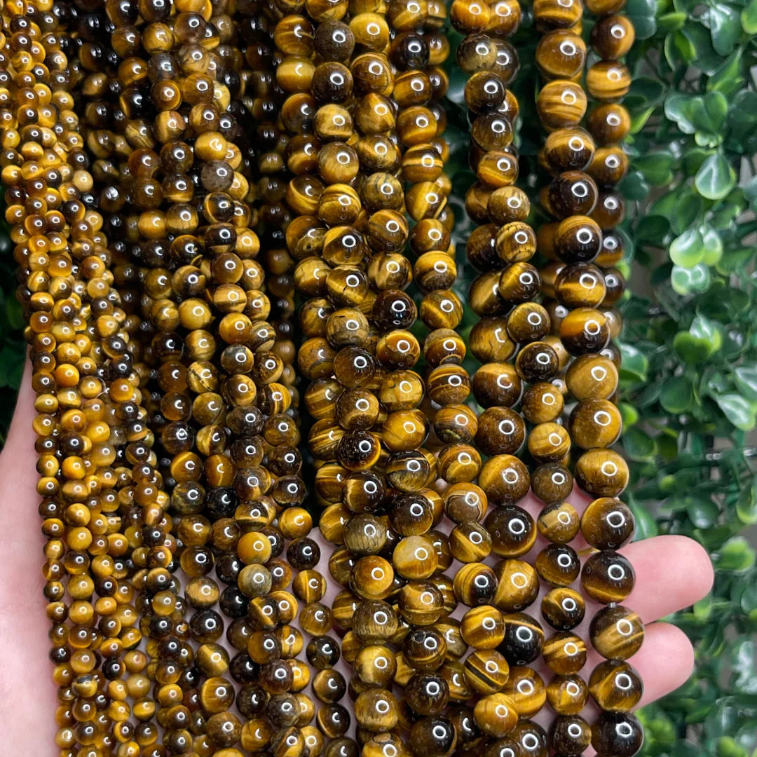 Perles Naturelles vendues par 5 - Oeil de tigre / 6 MM