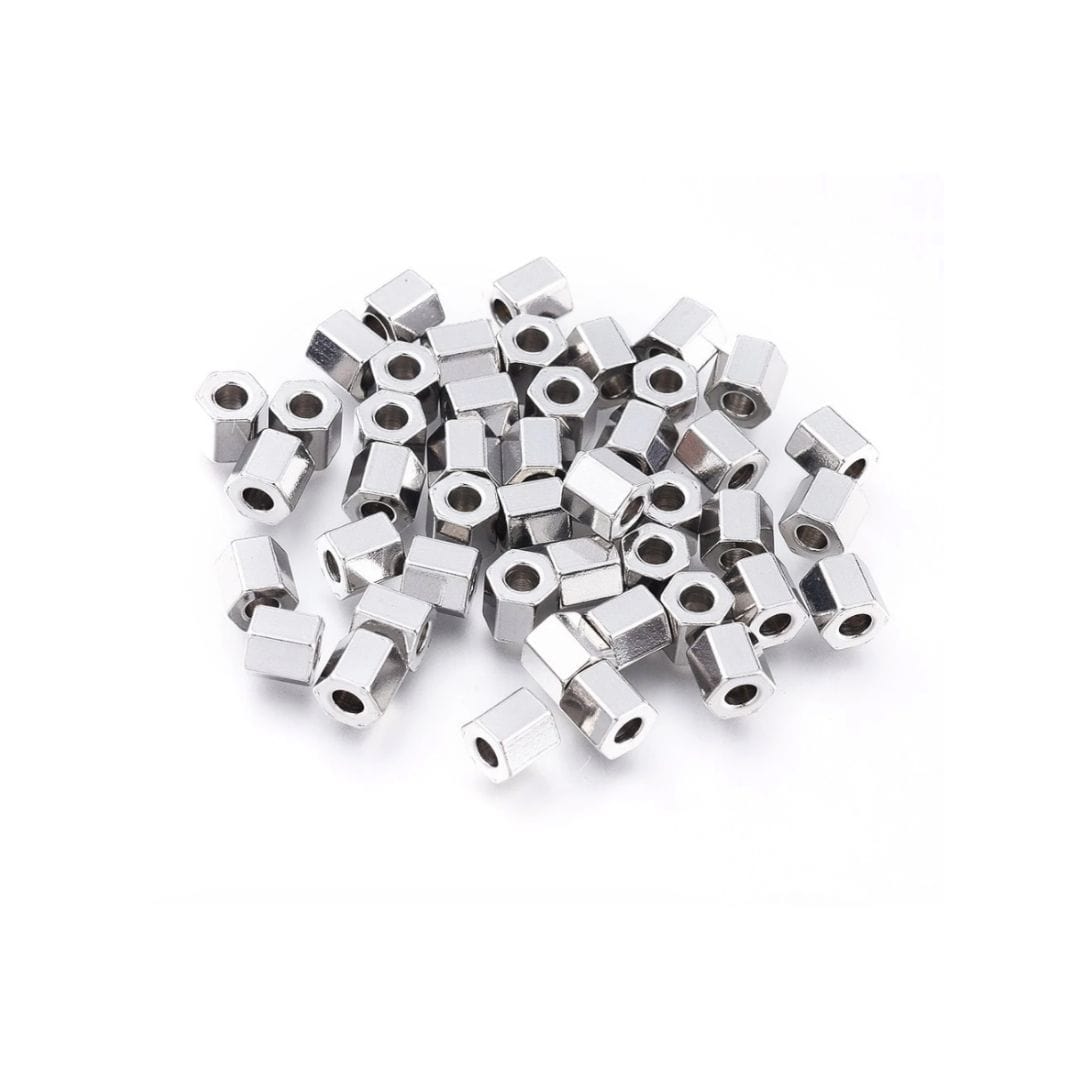 Perles rectangulaires Argenté