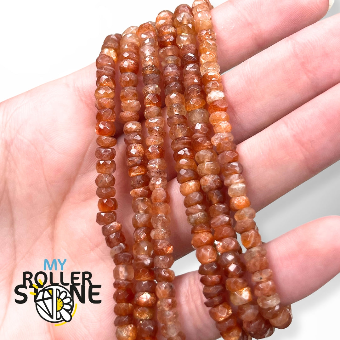 Perles Rondelles Facettées Pierre du Soleil