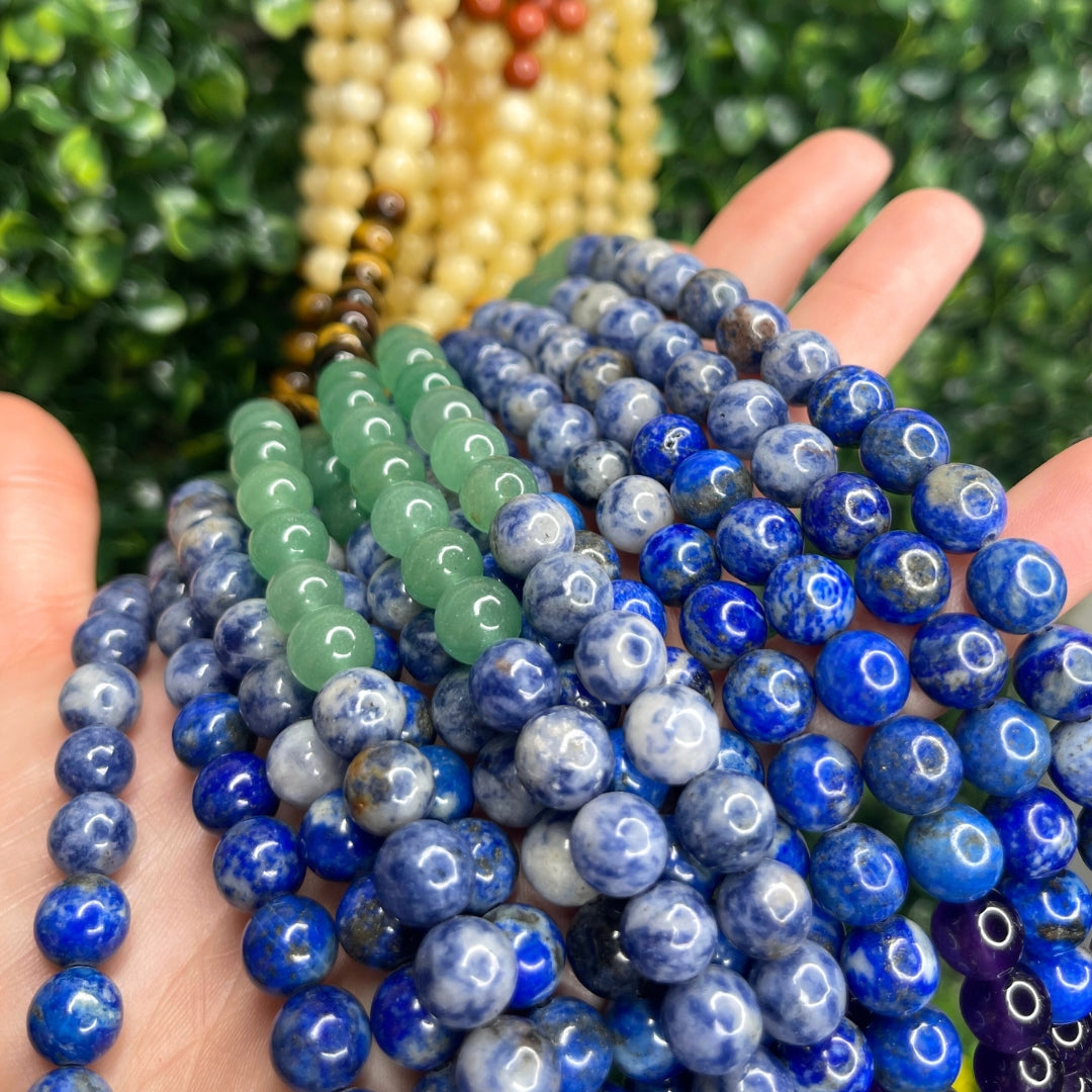 Personnaliser Votre Collier de perles (50 cm) - 7 Chakras / 4 MM / Argenté