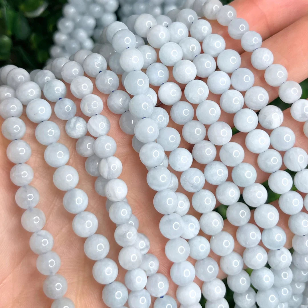 Personnaliser Votre Collier de perles (50 cm) - Aigue-Marine / 4 MM / Argenté