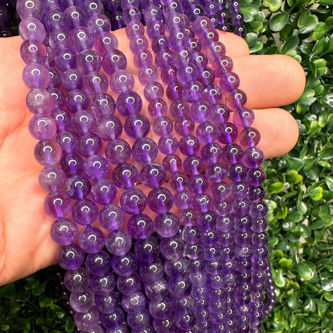 Personnaliser Votre Collier de perles (50 cm) - Améthyste / 4 MM / Argenté