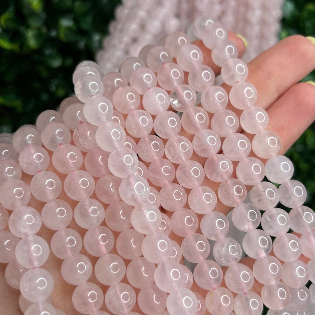 Personnaliser Votre Collier de perles (50 cm) - Quartz rose / 4 MM / Argenté