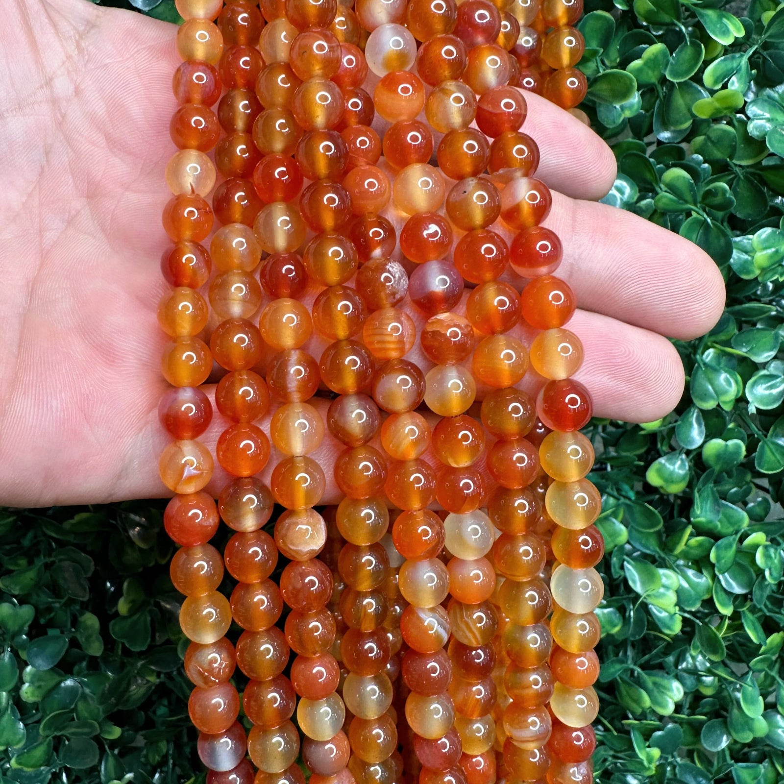 Personnaliser votre Collier de perles (55 cm) - Cornaline / 4 MM / Argenté