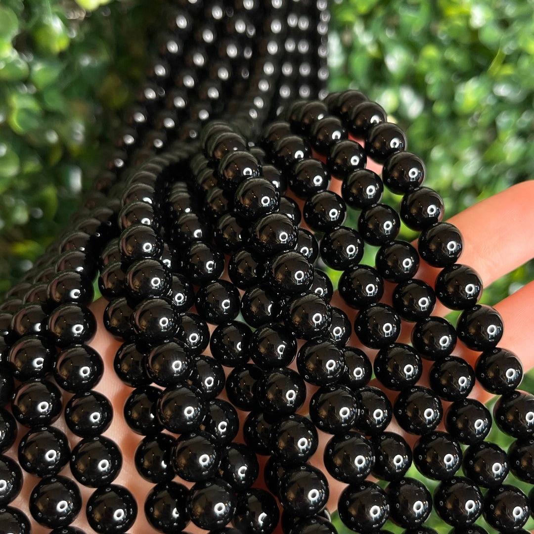 Personnaliser votre Collier de perles (55 cm) - Onyx / 4 MM / Argenté