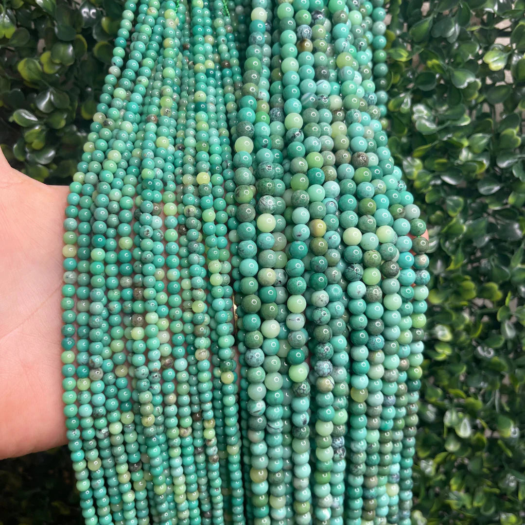 Personnaliser votre Collier de perles (Ras-de-cou) - Jade Australien / 4 MM / Argenté