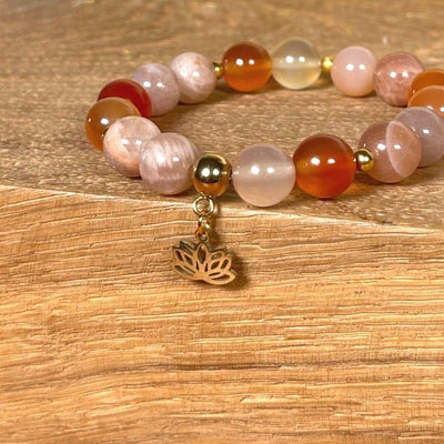 Charm fleur de lotus acier inoxydable