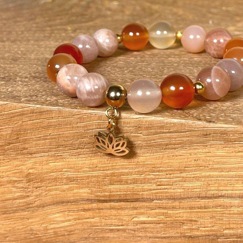 Charm fleur de lotus acier inoxydable