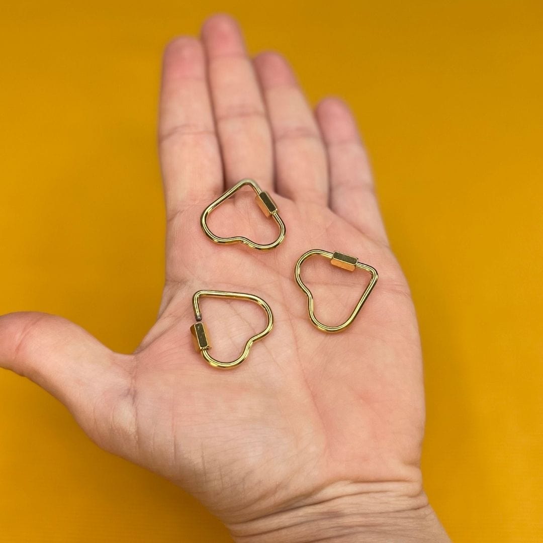 Petit mousqueton Coeur acier inoxydable