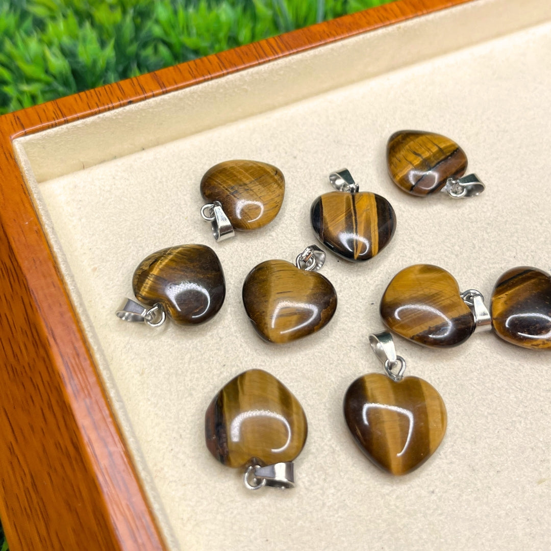 Petit Pendentif Coeur Oeil de Tigre