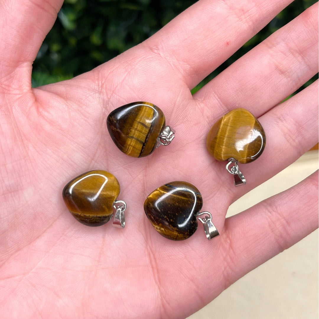 Pendentif Coeur Oeil de Tigre