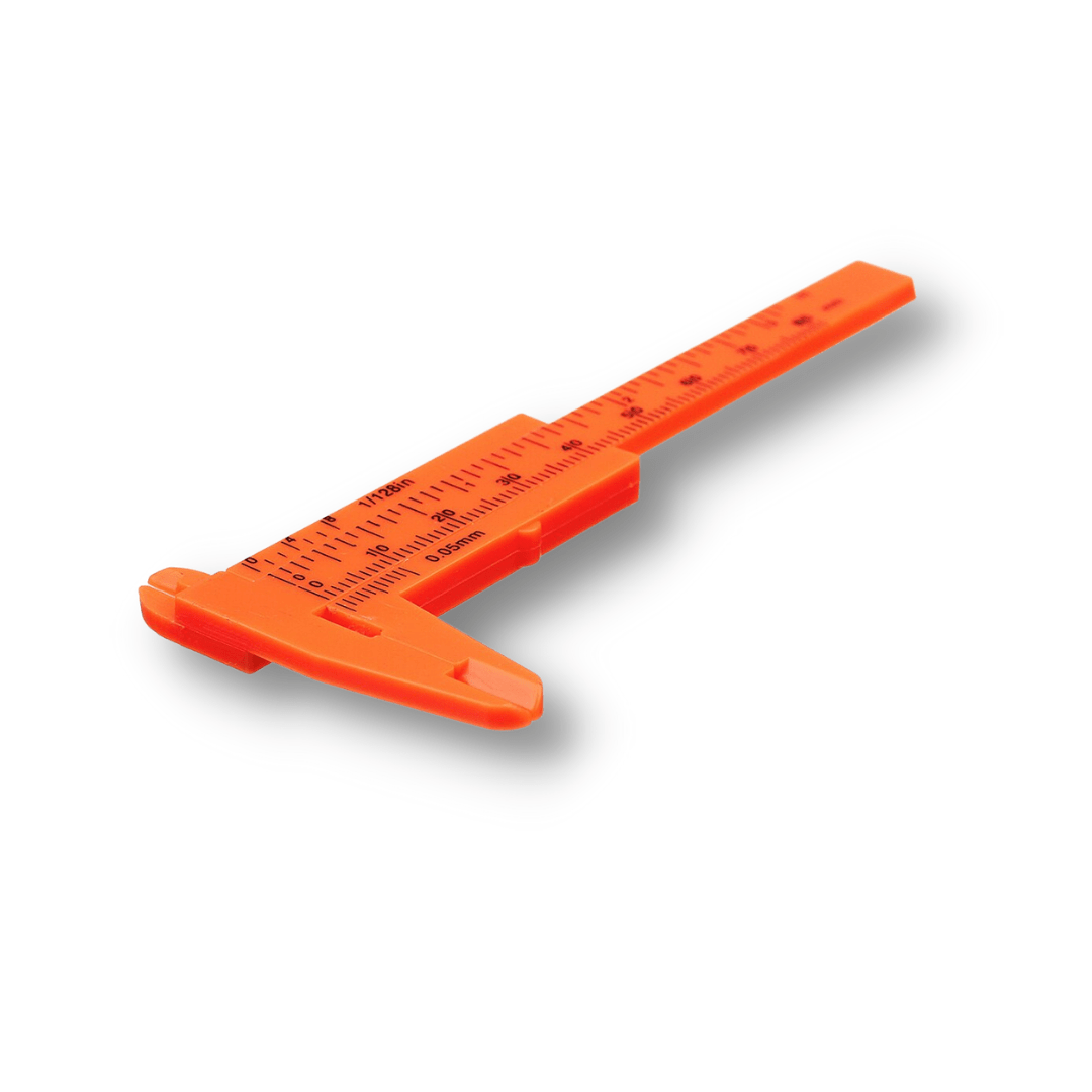 Pied à coulisse en plastique orange - Bagues